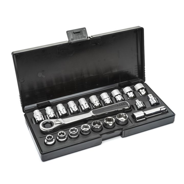 21 Pc. 3 8 Drive Pass Thru 6 Point SAE Metric Tool Set Gearwrench
